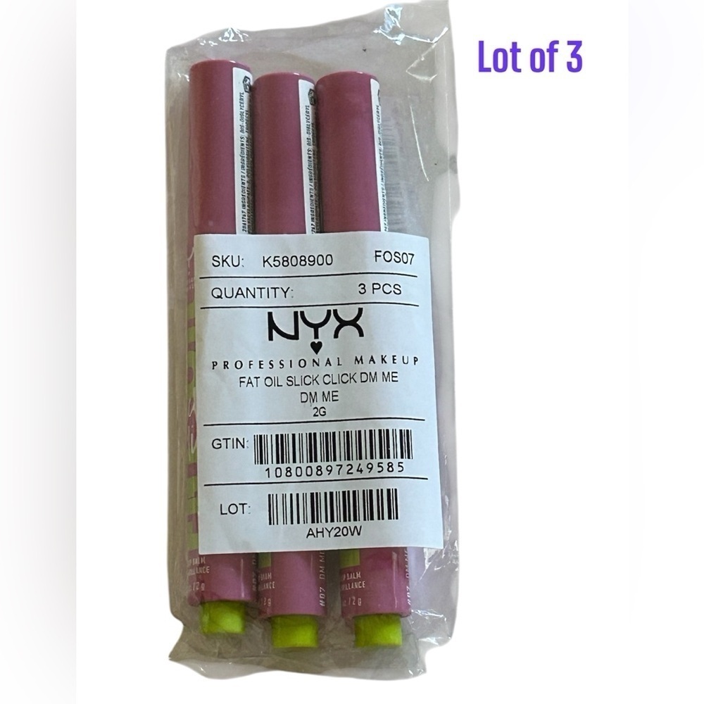 NYX Professional Makeup Fat Oil Tinted Lip Balm (LOT OF 3)  - DM ME - NEW